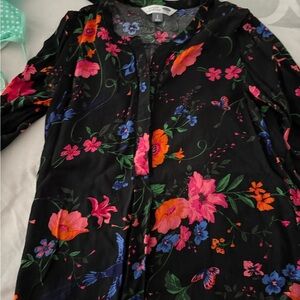 Old Navy Black and Pink Sundress 3/4 Sleeve Crew Neck